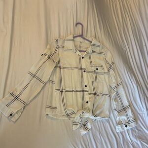 White and Black Striped Skirt